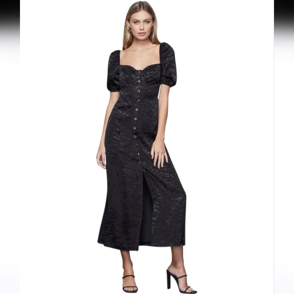 Good American | Sweetheart Neckline Black Midi Dress L, Black‎ - Picture 3 of 10